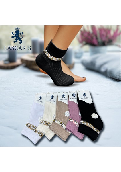 Premium Kadın 12’li Taş Işlemeli Çiçek Desenli Soket Çorap Seti modelleri