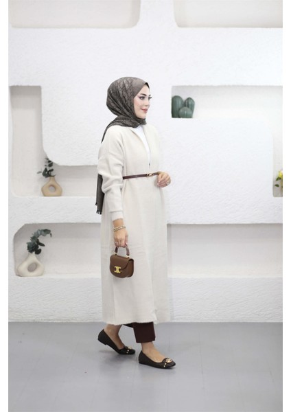 92476 Şal Yaka Düşük Omuz Sakal Kumaş Hırka