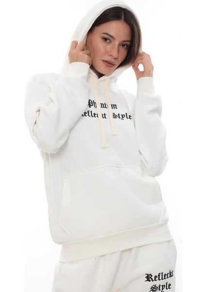 Kadın Kapüşonlu Kanguru Cep Şardonlu 3 Iplik Kışlık Içi Polarlı Günlük Eşofman Takım modelleri