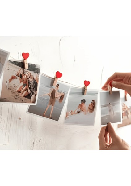 20 Adet Kırmızı Kalpli Minik Ahşap Mandal Fotoğraf Asma Mandalı Parti ve Süs Mandalı Not Kıskacı indirimleri