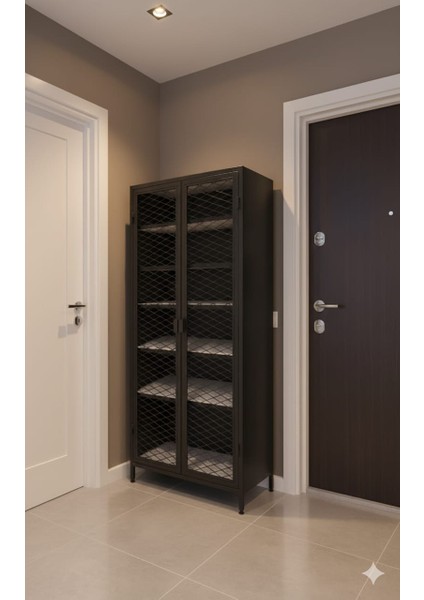 Tina 7 Katlı Metal Ayakkabı Dolabı Siyah fiyatları