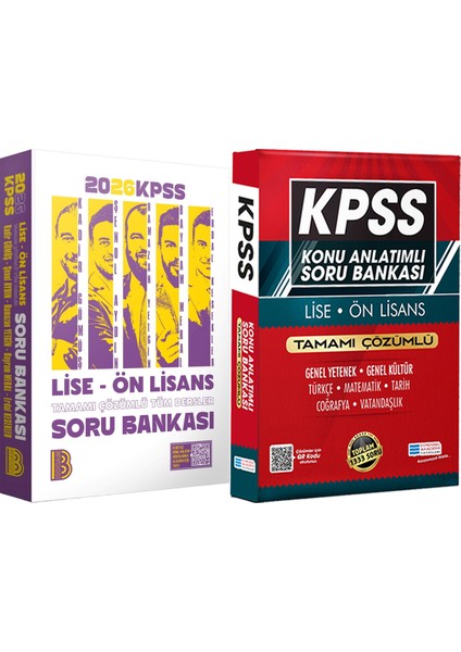 2026 Kpss Lise Ön Lisans Tüm Dersler Tamamı Çözümlü Soru Bankası - Lise Önlisans Konu Ant. Soru