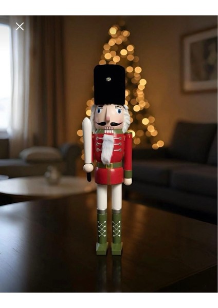 Kurşun Asker 50 cm Ahşap Kırmızı Fındıkkıran Yılbaşı Figürü fiyatları