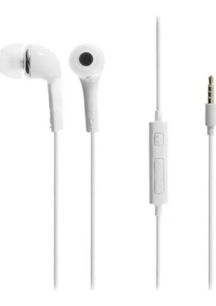 Samsung Uyumlu ve Tum Serilere Uyumlu 3.5mm Jack Girisli Silikonlu Kablolu Kulakici Kulaklik