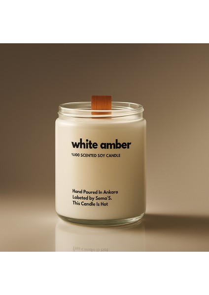 : White Amber : Cam Kavanozda Kokulu %100 Soya Mum (Amber, Sedir Ağacı, Musk, Sandal Ağacı) modelleri