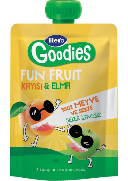 Goodies Kayısı - Elma Pouch 100 G 3 Adet