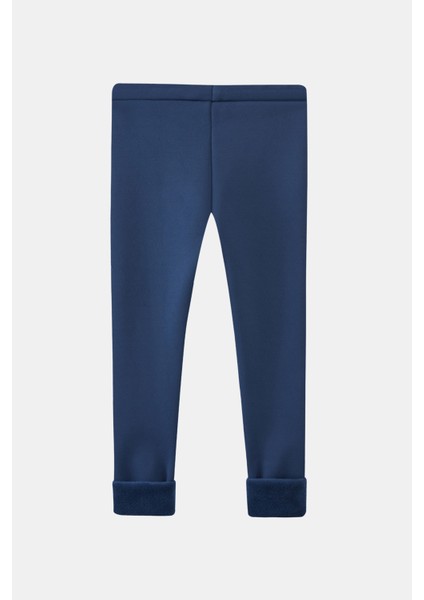 Açık Lacivert Kız Çocuk Içi Peluş Kulaklı Tavşan Nakışlı Extra Kalın Kışlık Tayt fiyatları