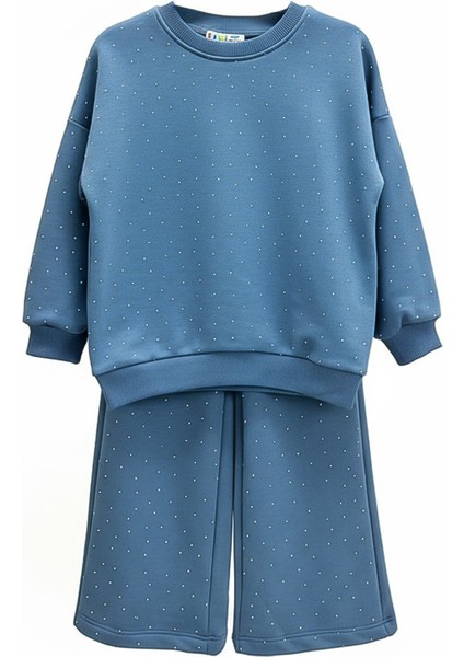 Kız Çocuk Taş Süslemeli Alt-Üst Takım-3 Iplik 4-12 Yaş 12345