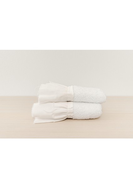 30*50 %100 Pamuk Işlemeli Beyaz Havlu fiyatları