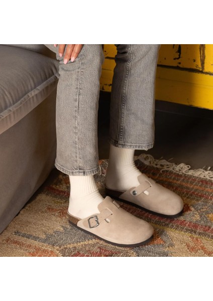 Kadın Terlik Rıva G105495 Genuins Velour Taupe