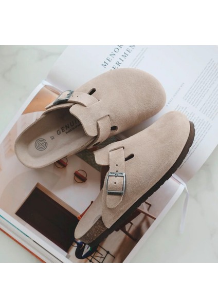 Kadın Terlik Rıva G105495 Genuins Velour Taupe