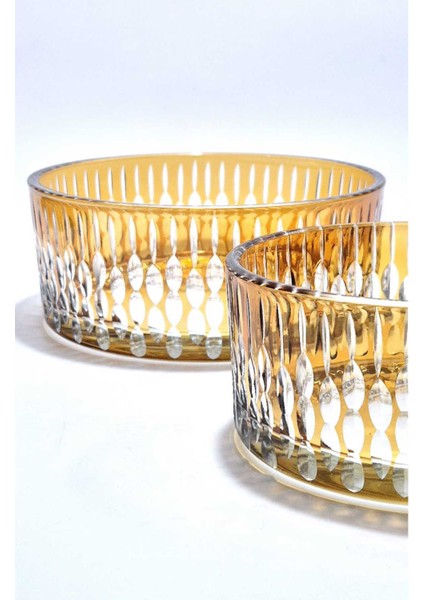 El Yapımı Kristal Desenli Damla Lüks Dekoratif Sunumluk Kase Set 2'li fiyatları