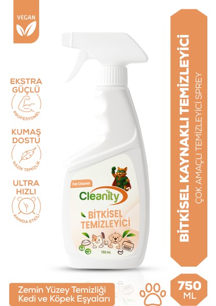 Bitkisel Temizleyici - Pet Cleaner 750ML | Evcil Hayvan Alanlarında Doğal Temizlik