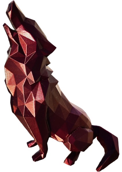 Düşük Poli Uluyan Kurt 2.0 (Dekorasyon) (Destek Yok!) Düzeltildi (Sadece Plastik Aparattır!!!) 3D modelleri