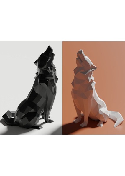 Düşük Poli Uluyan Kurt 2.0 (Dekorasyon) (Destek Yok!) Düzeltildi (Sadece Plastik Aparattır!!!) 3D fırsatları