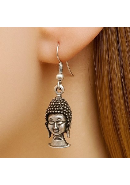 Zen Ruhlu Buda Şekilli Kadın Küpe Çift Adet Gümüş Kaplama El Yapımı Küpe fiyatları