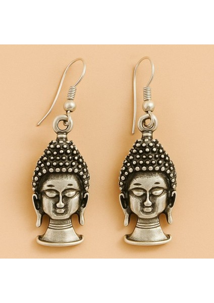 Zen Ruhlu Buda Şekilli Kadın Küpe Çift Adet Gümüş Kaplama El Yapımı Küpe fırsatları