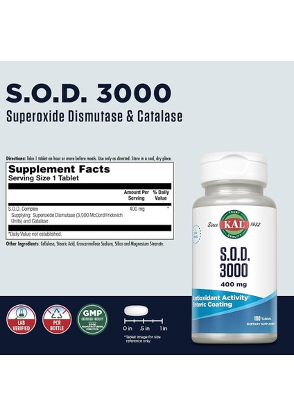 S.o.d. 3000 Sod Complex 400 Mg, Superoxide Dismutase Süperoksit Dismutaz Antioxidant Activity fırsatları