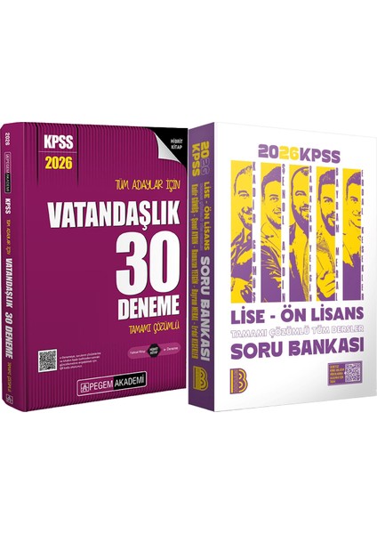2026 Kpss Lise Ön Lisans Tüm Dersler Soru - 2026 Kpss Vatandaşlık 30 Deneme Çözümlü