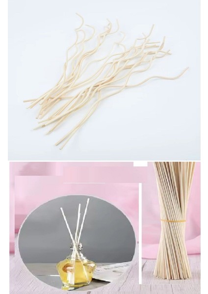 3 Adet Dalgalı Model Aromaterapi Dağıtıcı Rattan Sopa- Ev Dekor Şişe - Koku Yağı Ahşap Dif fiyatları