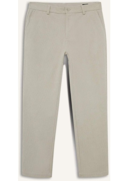 Tailored Regular Fit Düz Paça Fitilli Kadife Pantolon F0462AX25WN