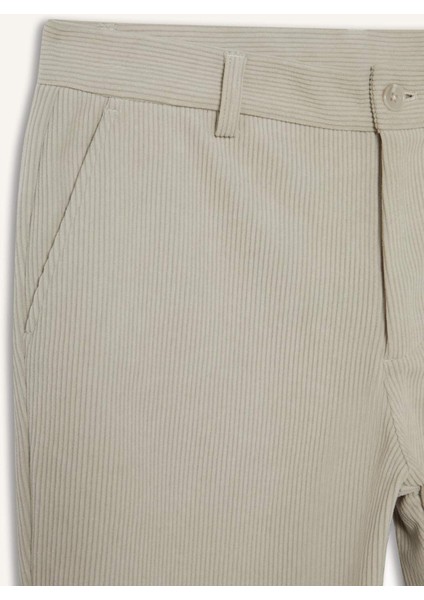 Tailored Regular Fit Düz Paça Fitilli Kadife Pantolon F0462AX25WN fiyatları