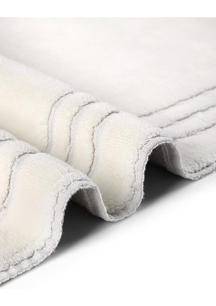 Lxc Çerçeveli Doğal Pamuku 2'li Banyo Paspas & Halı Seti 60X100+50X60 Beyaz fırsatları