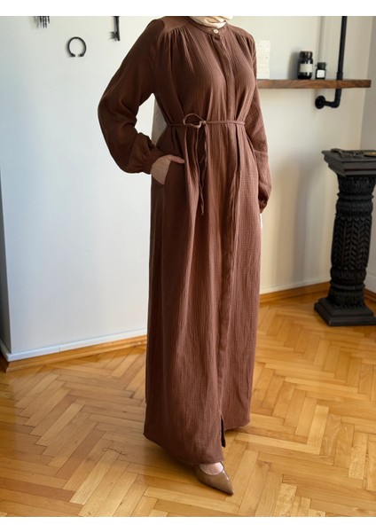 Tam Boy Düğmeli Müslin Ferace 5102 fırsatları