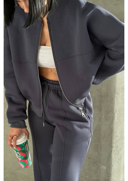 Kadın 3 Iplik Şardonlu Cepli Premium Eşofman Takımı NBHS001 fiyatları