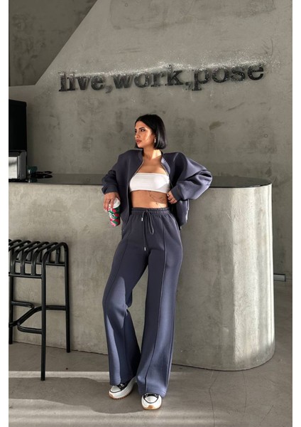 Kadın 3 Iplik Şardonlu Cepli Premium Eşofman Takımı NBHS001 indirimleri