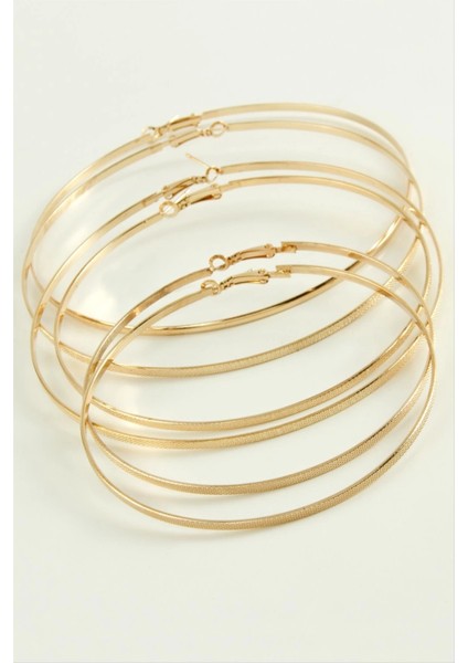 Noktalı Metal Halka Küpe 6 Adet