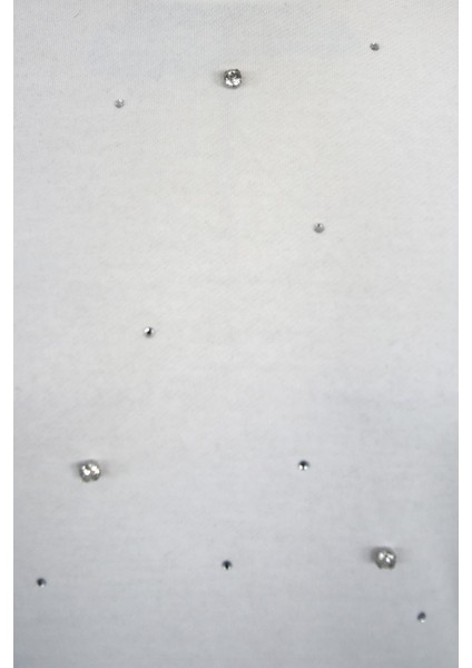 Bisiklet Yaka Taşlı Sweatshirt Ekru fırsatları