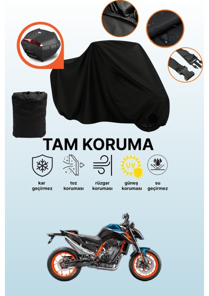 Siyah Arka Çanta Uyumlu Ktm 890 Duke Uyumlu Motosiklet Brandası, Koruyucu Örtü
