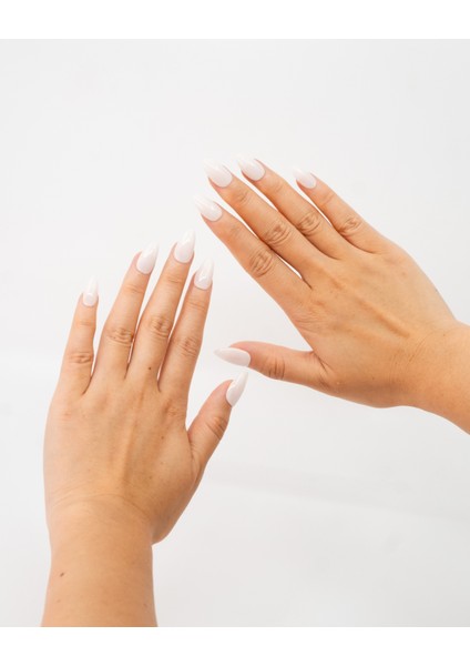 15'li Krem Rengi Kısa Badem TT1375 Tekrar Kullanılabilir El Yapımı Protez Takma Tırnak - Krem-XS fiyatları