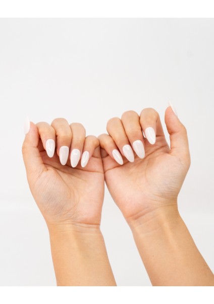 15'li Krem Rengi Kısa Badem TT1375 Tekrar Kullanılabilir El Yapımı Protez Takma Tırnak - Krem-XS fırsatları
