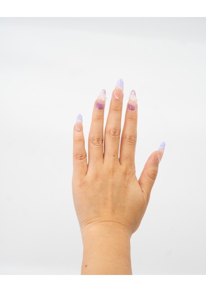 15'li Mor Uzun Badem TT1381 Tekrar Kullanılabilir El Yapımı Protez Takma Tırnak - Mor-S indirimleri