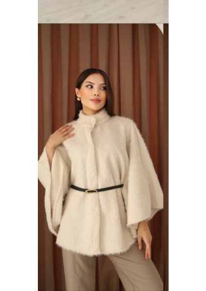 Kadın Önü Çıt Çıt Kapamalı Kemer Detaylı Panço Hırka fiyatları