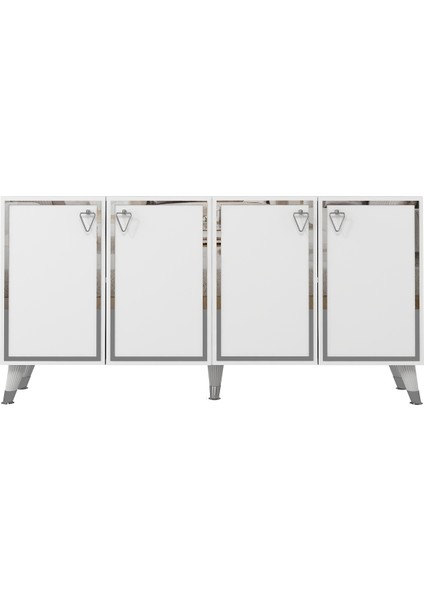 8204-1CT KB150 Konsol, Tv Ünitesi Beyaz-Gümüş modelleri