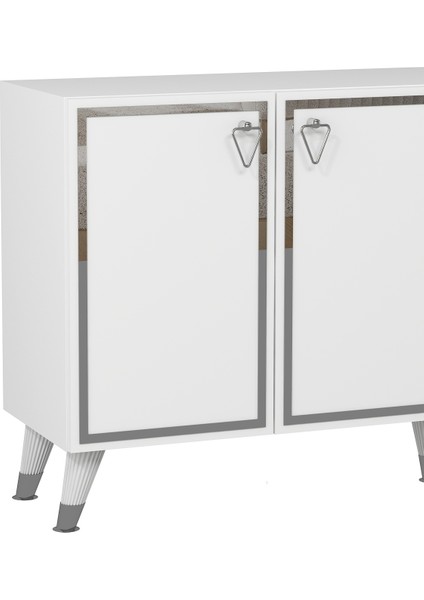 8204-1CT KB150 Konsol, Tv Ünitesi Beyaz-Gümüş indirimleri