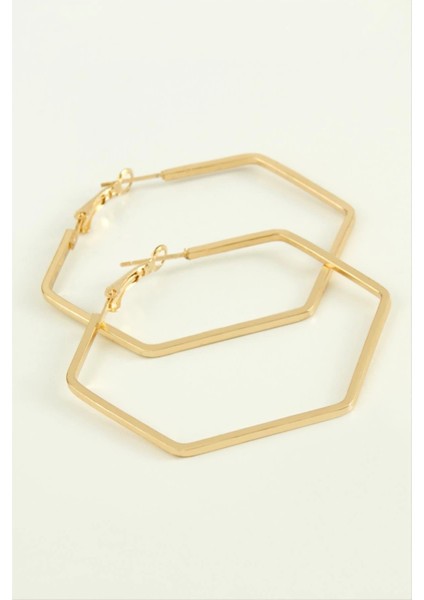 Beşgen Halka Küpe 4 cm