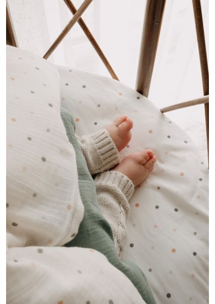 Park Yatak Müslin Nevresim Takımı (80X110) | Green Dots