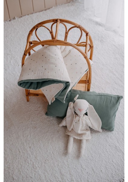 Park Yatak Müslin Nevresim Takımı (80X110) | Green Dots