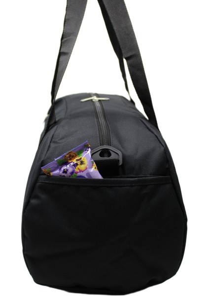 Siyah Renk Suya Dayanıklı Kumaş Seyahat Spor Gym ve Fitness Çantası