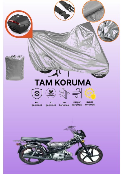 Gri Arka Çanta Uyumlu Falcon Flash 100 Uyumlu Motor Brandası, Koruyucu Örtü