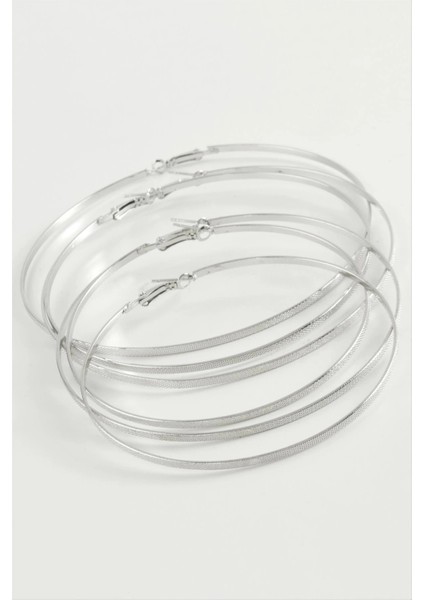 Noktalı Metal Halka Küpe 6 Adet