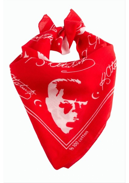 Atatürk Imzalı Desenli Bandana 50*50