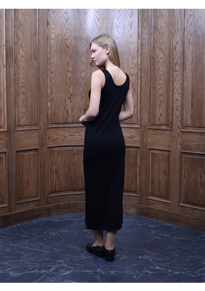 Kadın Yırtmaçlı Uzun Elbise