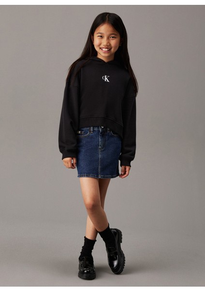 Nakışlı Kız Çocuk Siyah Sweatshırt IG0IG02755BEH