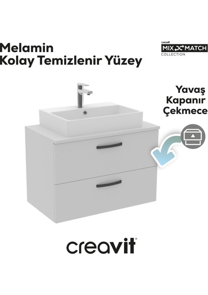 D10 Next Lavabo Dolabı Iki Çekmeceli 80 cm Beyaz modelleri