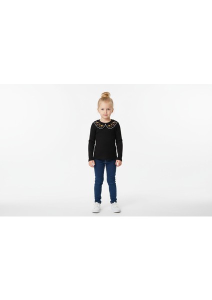 Yaka Işlemeli Kız Çocuk Body